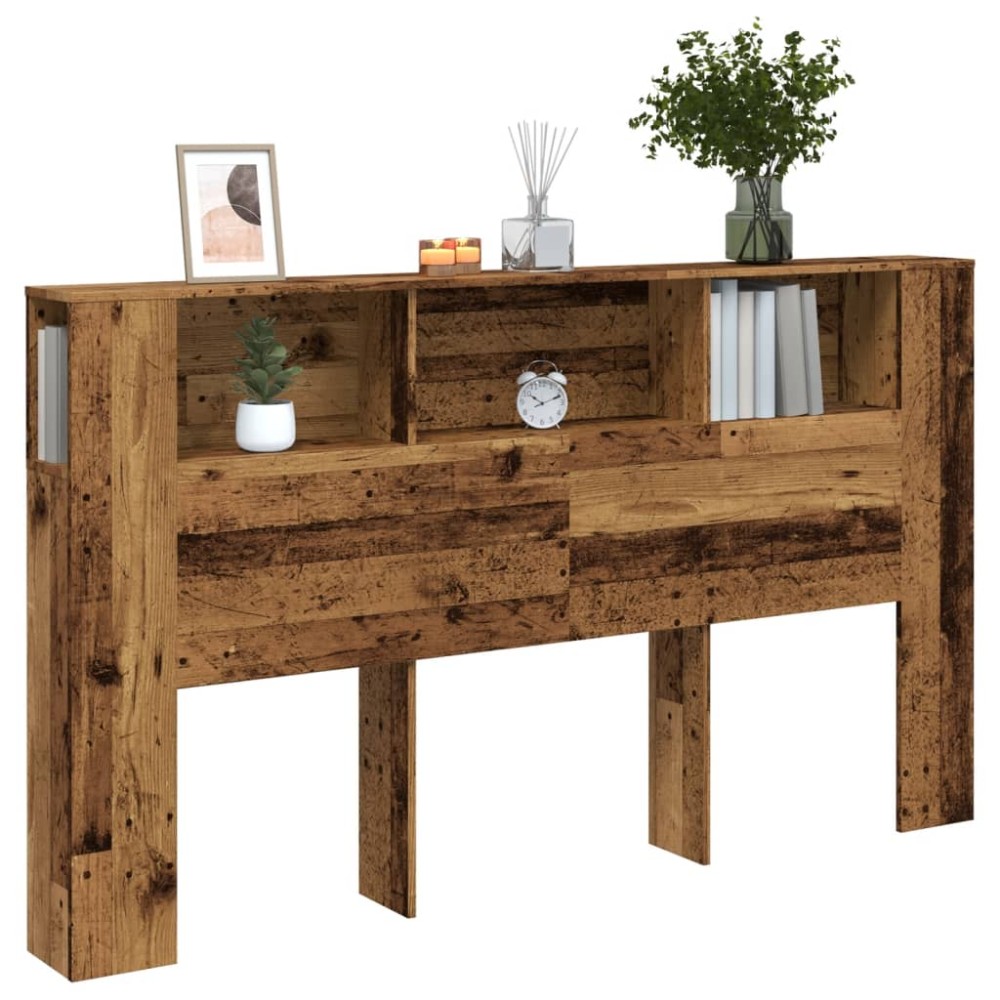 vidaXL Tăblie pat cu dulap lemn vechi 180x18,5x102,5 cm lemn prelucrat