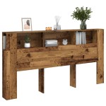 vidaXL Tăblie pat cu dulap lemn vechi 200x18,5x102,5 cm lemn prelucrat vidaXL Tăblie pat cu dulap lemn vechi 200x18,5x102,5 cm lemn prelucrat
