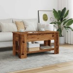 vidaXL Măsuță de cafea, Lemn vechi, 101x49x52 cm, lemn prelucrat vidaXL Măsuță de cafea, Lemn vechi, 101x49x52 cm, lemn prelucrat