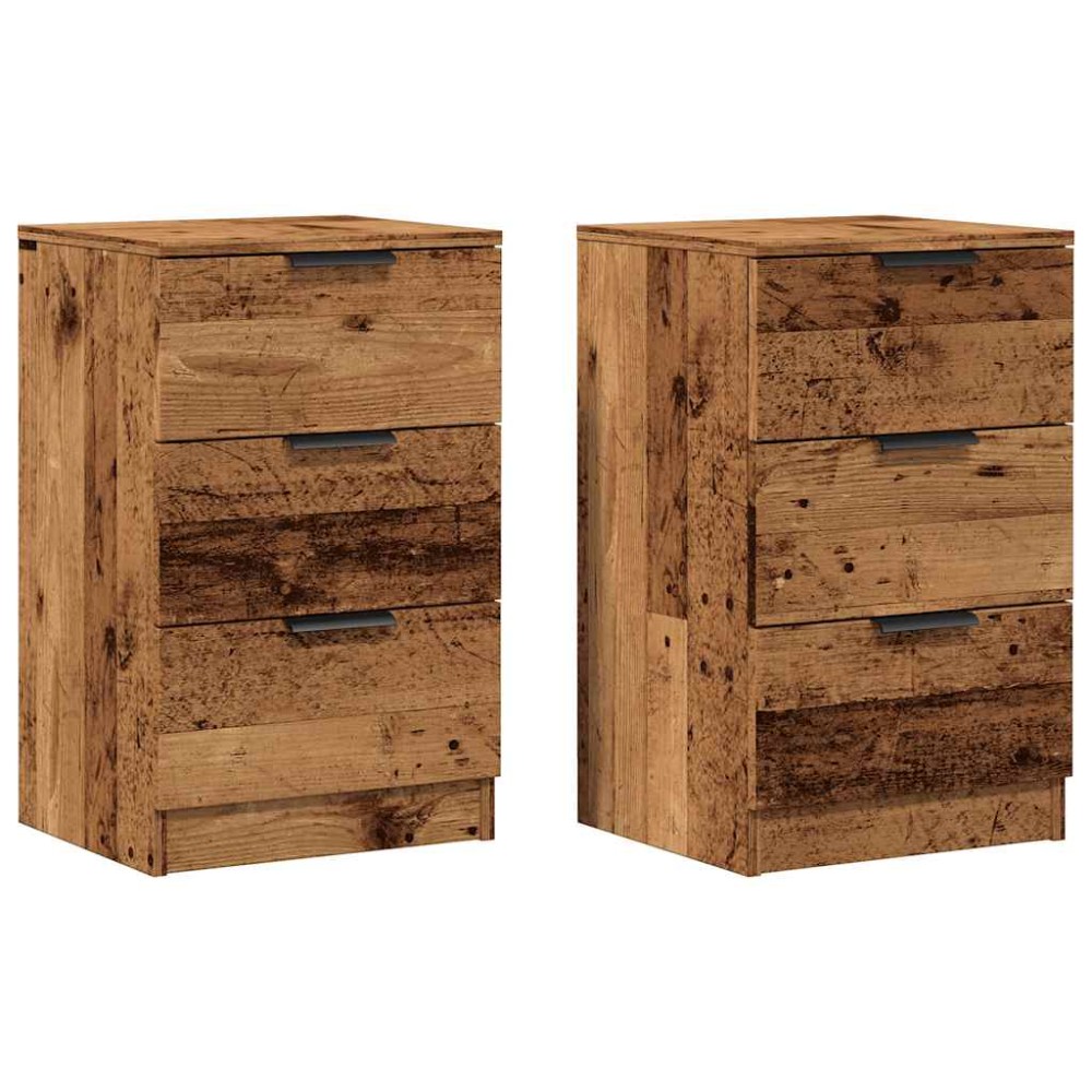 vidaXL Noptiere, 2 buc, lemn învechit, 40x36x65 cm, lemn prelucrat
