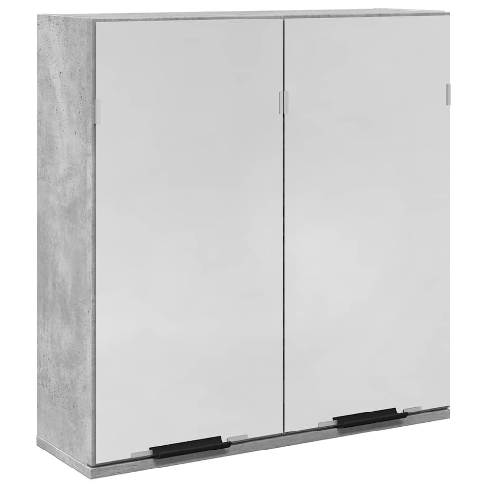 vidaXL Dulap de baie cu oglindă, gri beton, 64x20x66,5 cm, PAL