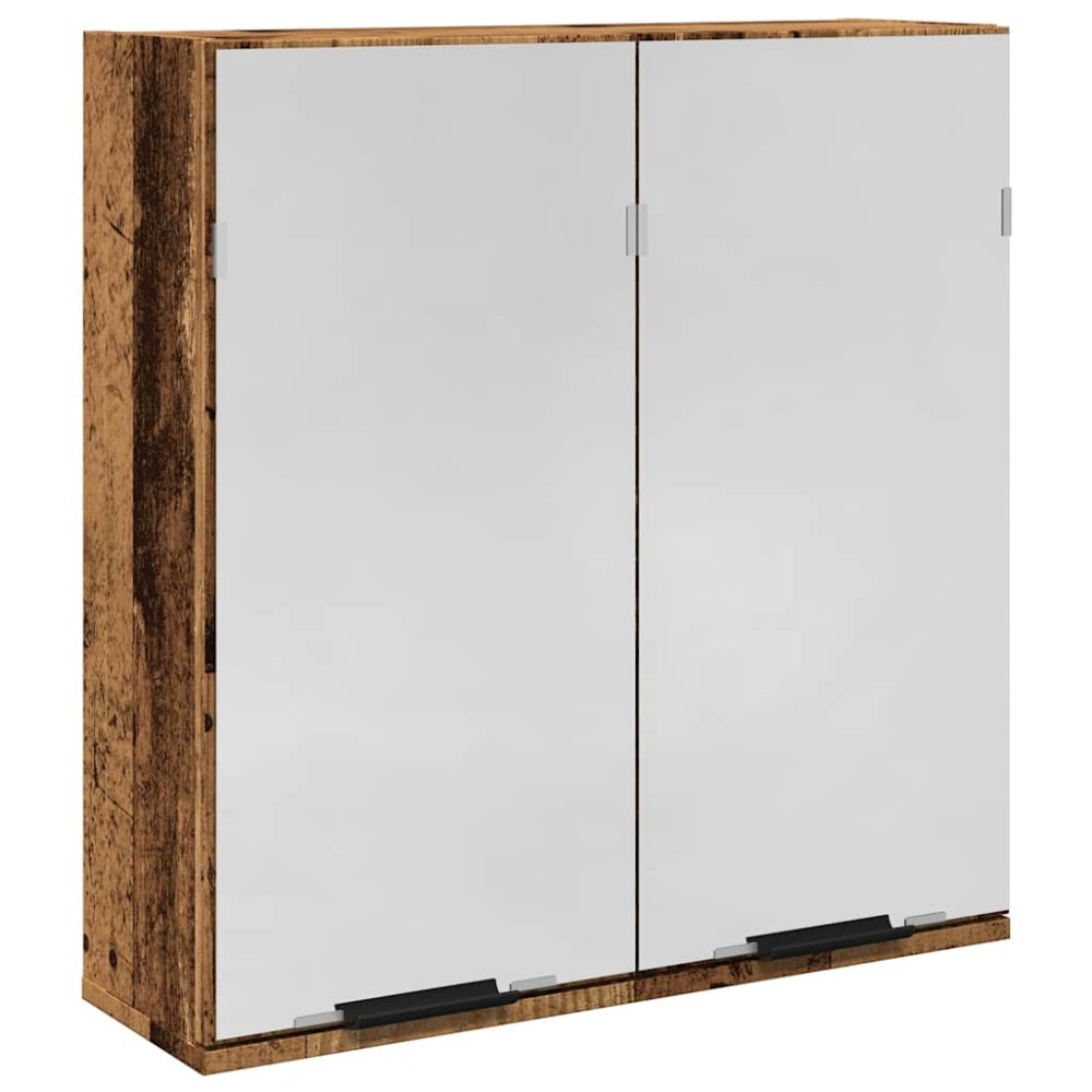 vidaXL Dulap cu oglindă de baie lemn vechi 64x20x66,5 cm lemn de lemn