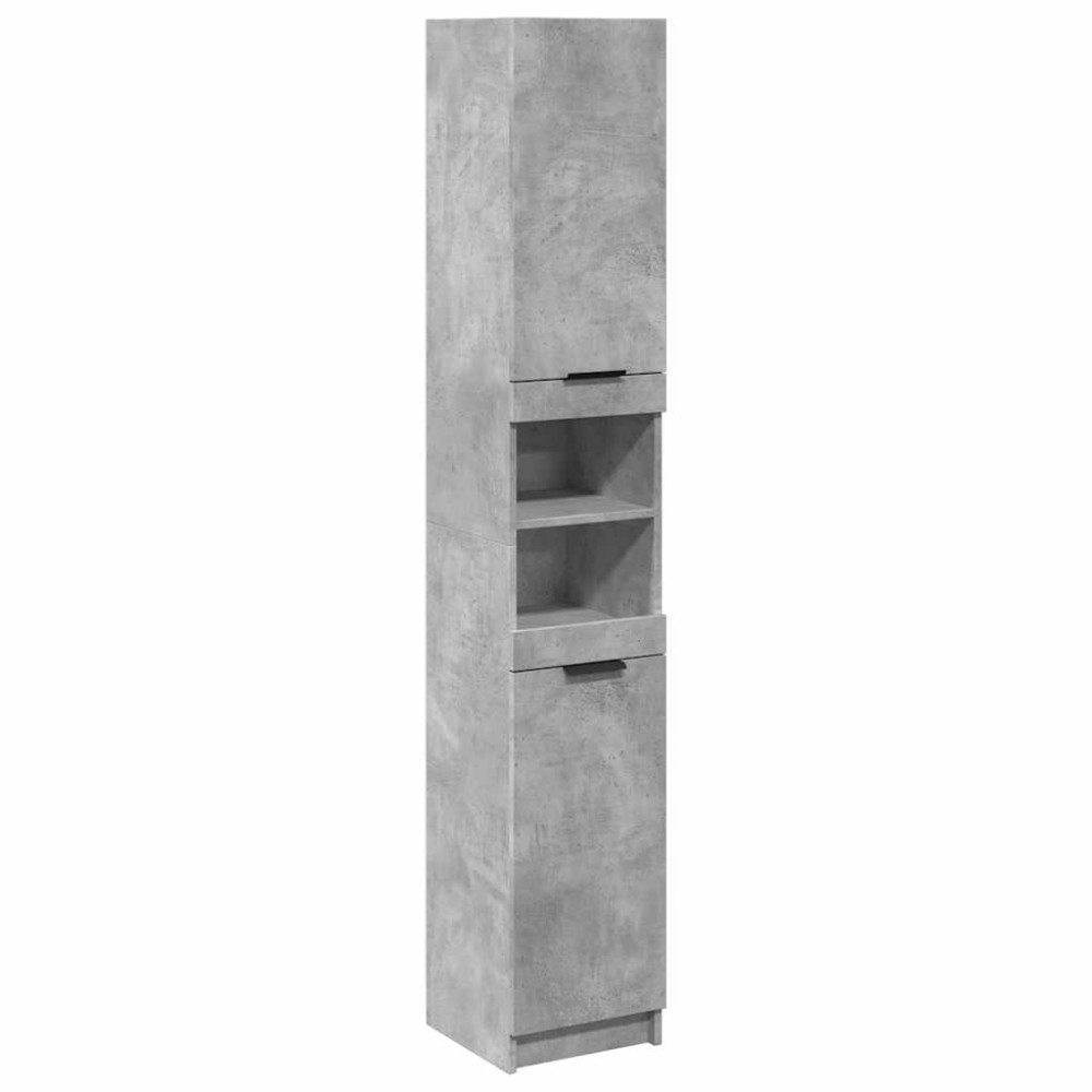 vidaXL Dulap de baie, gri beton, 32x34x188,5 cm, lemn compozit