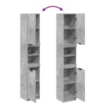 vidaXL Dulap de baie, gri beton, 32x34x188,5 cm, lemn compozit