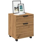 vidaXL Dulap mobil pentru fișiere cu roți Artisan Stejar Lemn vidaXL Dulap mobil pentru fișiere cu roți Artisan Stejar Lemn