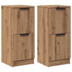 vidaXL Dulapuri, 2 buc., stejar artizanal, 30x30x70 cm, lemn compozit