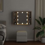 vidaXL Dulap cu oglindă și LED stejar artizanal 76x15x55 cm, lemn vidaXL Dulap cu oglindă și LED stejar artizanal 76x15x55 cm, lemn