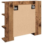 vidaXL Dulap cu oglindă și LED, lemn vechi, 70x16,5x60 cm