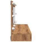 vidaXL Dulap cu oglindă și LED, Artisan Stejar, 90x31,5x62 cm vidaXL Dulap cu oglindă și LED, Artisan Stejar, 90x31,5x62 cm