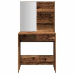 vidaXL Masă de toaletă cu oglindă, lemn vechi, 74,5x40x141 cm vidaXL Masă de toaletă cu oglindă, lemn vechi, 74,5x40x141 cm