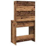 vidaXL Masă de toaletă cu oglindă, lemn vechi, 74,5x40x141 cm vidaXL Masă de toaletă cu oglindă, lemn vechi, 74,5x40x141 cm