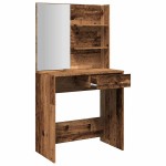 vidaXL Masă de toaletă cu oglindă, lemn vechi, 74,5x40x141 cm vidaXL Masă de toaletă cu oglindă, lemn vechi, 74,5x40x141 cm