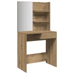 vidaXL Masă de toaletă cu oglindă, stejar artizanal, 74,5x40x141 cm vidaXL Masă de toaletă cu oglindă, stejar artizanal, 74,5x40x141 cm