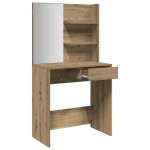 vidaXL Masă de toaletă cu oglindă, stejar artizanal, 74,5x40x141 cm vidaXL Masă de toaletă cu oglindă, stejar artizanal, 74,5x40x141 cm