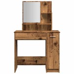 vidaXL Masa de toaleta cu oglinda lemn vechi 86,5x35x136 cm