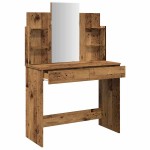 vidaXL Masa de toaleta cu oglinda lemn vechi 96x39x142 cm vidaXL Masa de toaleta cu oglinda lemn vechi 96x39x142 cm