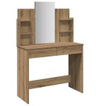 vidaXL Masa de toaleta cu oglinda Artisan Stejar 96x39x142 cm vidaXL Masa de toaleta cu oglinda Artisan Stejar 96x39x142 cm