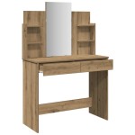vidaXL Masa de toaleta cu oglinda Artisan Stejar 96x39x142 cm vidaXL Masa de toaleta cu oglinda Artisan Stejar 96x39x142 cm