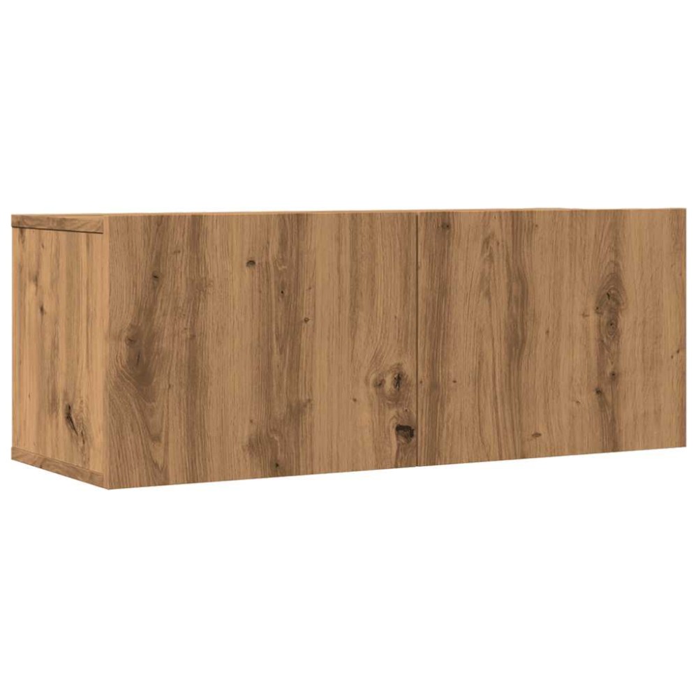 vidaXL Comodă TV de perete, 2 buc. stejar artizanal, 80x30x30 cm