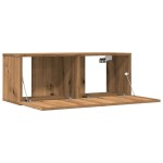 vidaXL Comodă TV de perete, 2 buc. stejar artizanal, 80x30x30 cm vidaXL Comodă TV de perete, 2 buc. stejar artizanal, 80x30x30 cm