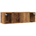 vidaXL Comodă TV de perete, 2 buc. lemn vechi, 100x30x30 cm
