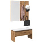 vidaXL Set de mobilier pentru hol din lemn de stejar artizanal
