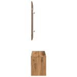 vidaXL Set de mobilier pentru hol din lemn de stejar artizanal