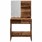 vidaXL Masa de toaleta cu LED lemn vechi 74,5x40x141 cm