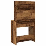 vidaXL Masa de toaleta cu LED lemn vechi 74,5x40x141 cm