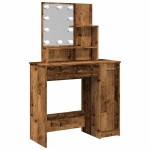 vidaXL Masă de toaletă cu LED, lemn vechi, 86,5x35x136 cm vidaXL Masă de toaletă cu LED, lemn vechi, 86,5x35x136 cm