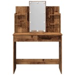 vidaXL Masă de toaletă cu LED-uri, lemn vechi, 96x40x142 cm vidaXL Masă de toaletă cu LED-uri, lemn vechi, 96x40x142 cm
