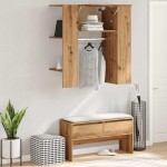 vidaXL Dulap pentru hol Stejar Artizanal 97,5x37x99 cm Lemn prelucrat vidaXL Dulap pentru hol Stejar Artizanal 97,5x37x99 cm Lemn prelucrat