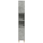 vidaXL Dulap de baie, gri beton, 30x30x190 cm, lemn prelucrat