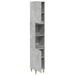 vidaXL Dulap de baie, gri beton, 30x30x190 cm, lemn prelucrat