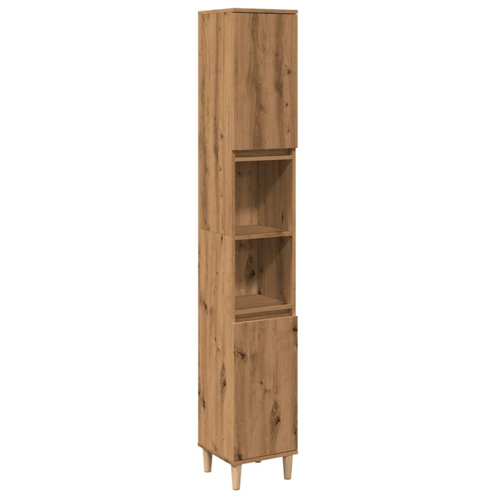 vidaXL Dulap de baie, stejar artizanal, 30x30x190 cm, lemn prelucrat