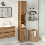 vidaXL Dulap de baie, stejar artizanal, 30x30x190 cm, lemn prelucrat vidaXL Dulap de baie, stejar artizanal, 30x30x190 cm, lemn prelucrat