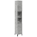 vidaXL Dulap de baie, gri beton, 30x30x190 cm, lemn prelucrat