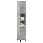 vidaXL Dulap de baie, gri beton, 30x30x190 cm, lemn prelucrat