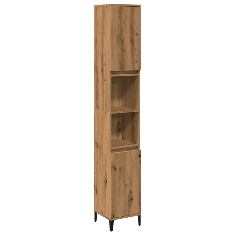 vidaXL Dulap de baie, stejar artizanal, 30x30x190 cm, lemn prelucrat
