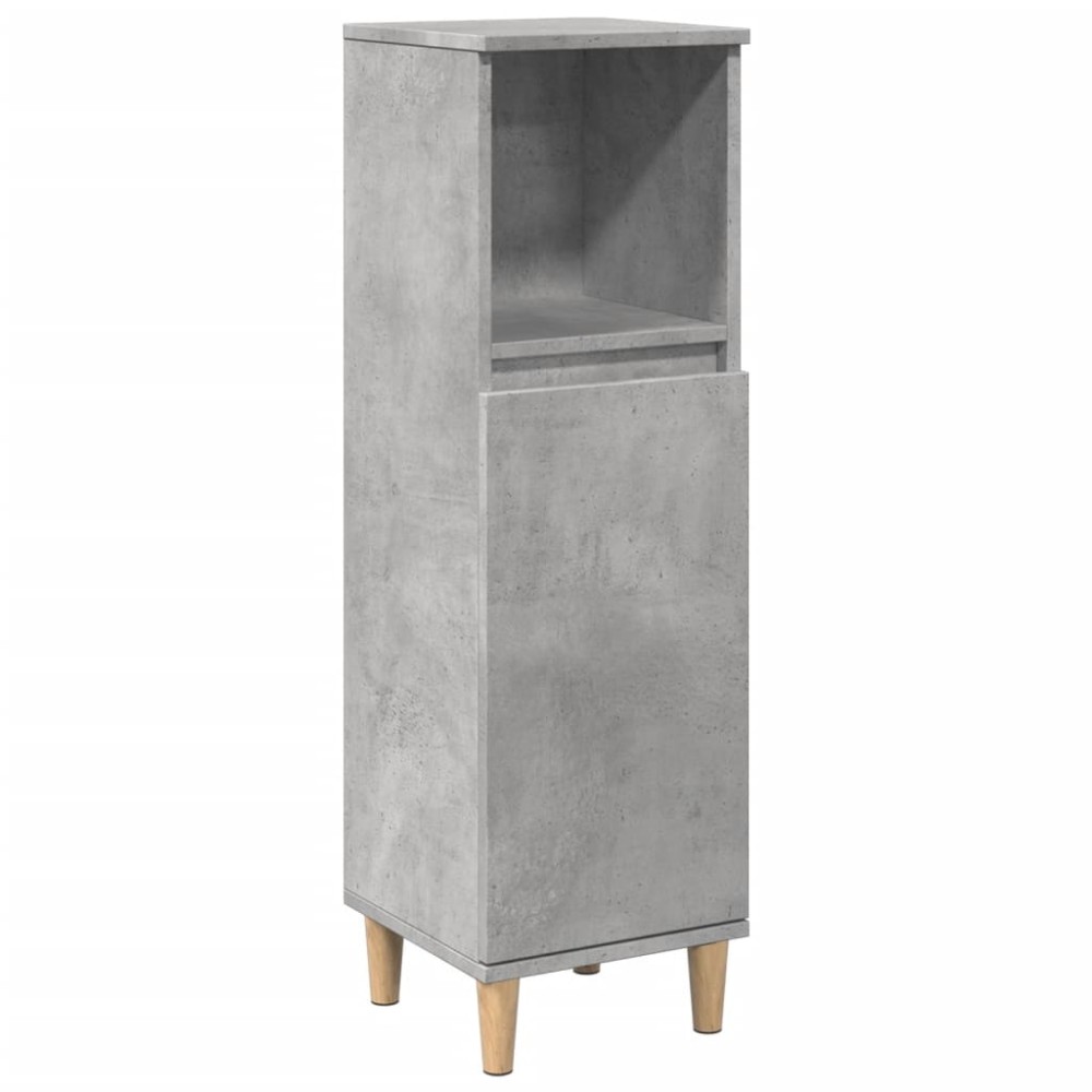 vidaXL Dulap de baie, gri beton, 30x30x100 cm, lemn prelucrat