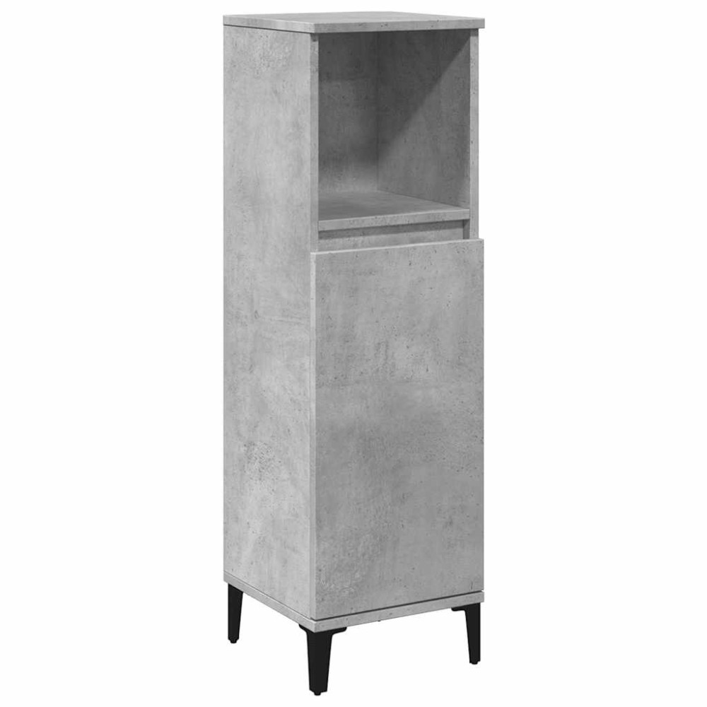 vidaXL Dulap de baie, gri beton, 30x30x100 cm, lemn prelucrat