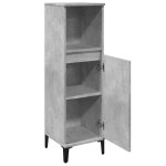 vidaXL Dulap de baie, gri beton, 30x30x100 cm, lemn prelucrat