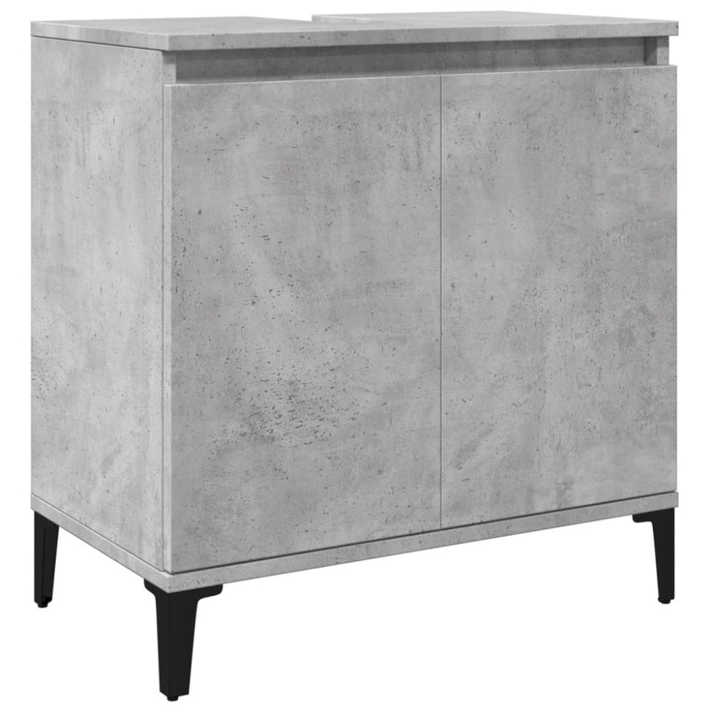 vidaXL Dulap de chiuvetă, gri beton, 58x33x60 cm, lemn prelucrat