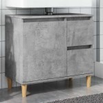 vidaXL Dulap de chiuvetă, gri beton, 65x33x60 cm, lemn prelucrat vidaXL Dulap de chiuvetă, gri beton, 65x33x60 cm, lemn prelucrat