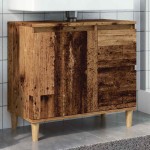 vidaXL Dulap de chiuvetă, lemn vechi, 65x33x60 cm, lemn prelucrat vidaXL Dulap de chiuvetă, lemn vechi, 65x33x60 cm, lemn prelucrat