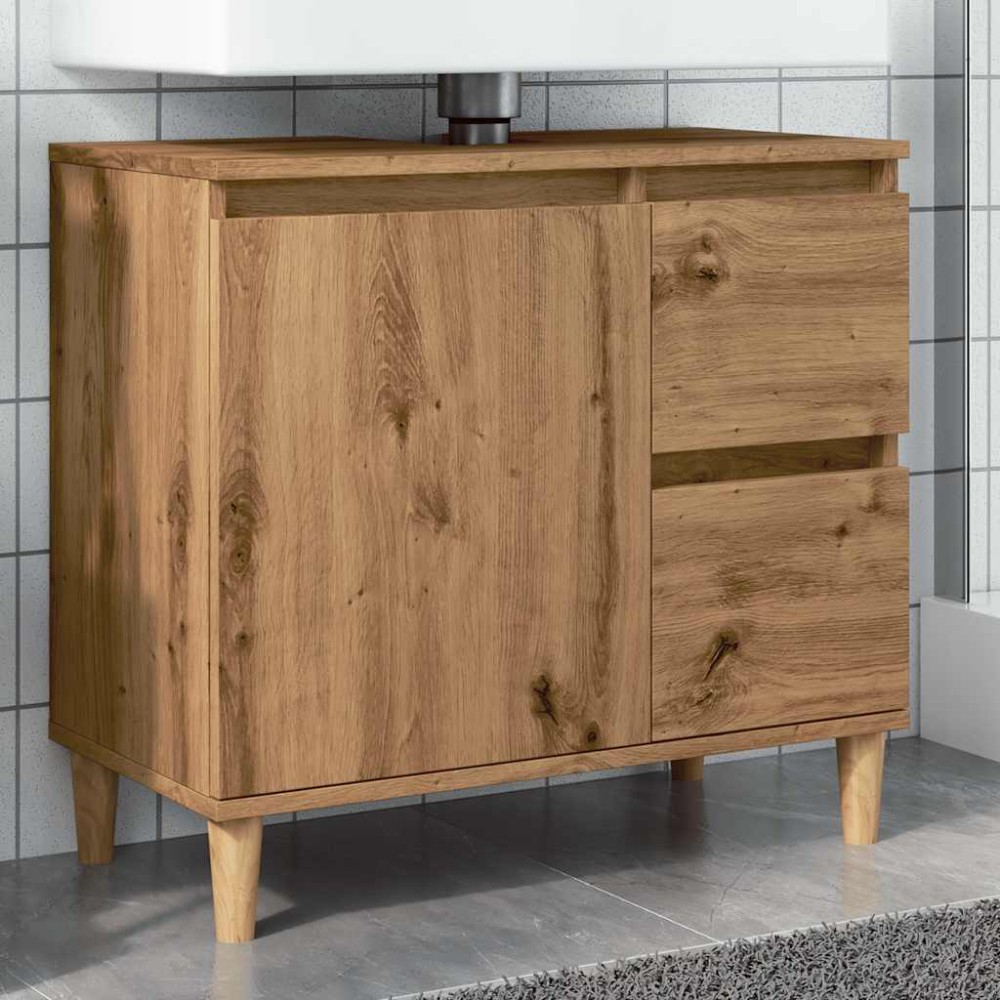 vidaXL Dulap de chiuvetă, stejar artizanal, 65x33x60 cm lemn prelucrat