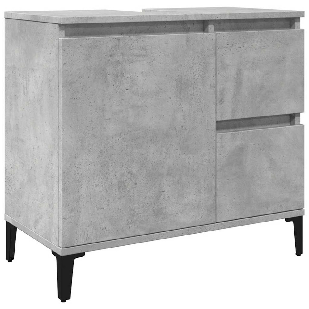 vidaXL Dulap de chiuvetă, gri beton, 65x33x60 cm, lemn prelucrat