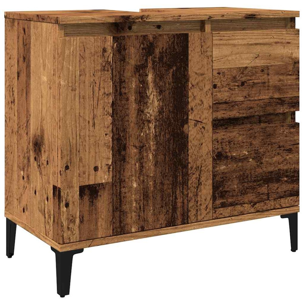 vidaXL Dulap de chiuvetă, lemn vechi, 65x33x60 cm, lemn prelucrat