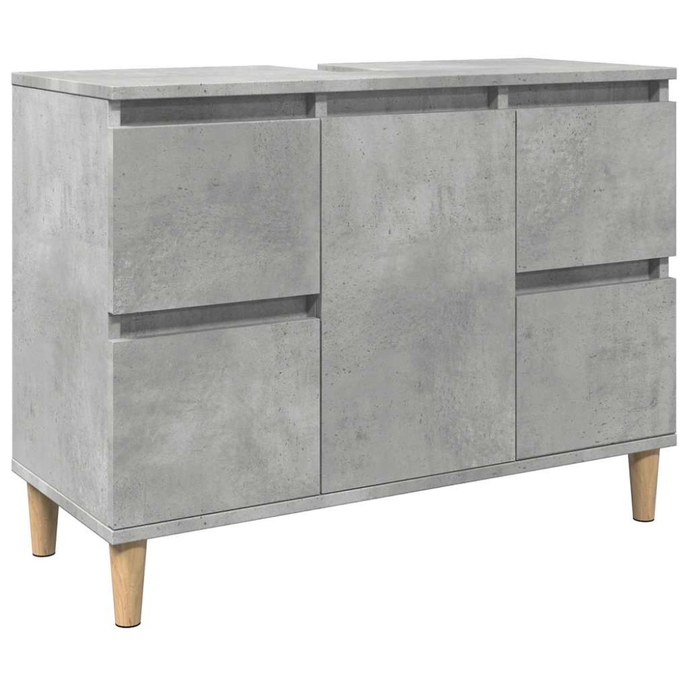 vidaXL Dulap de chiuvetă, gri beton, 80x33x60 cm, lemn prelucrat