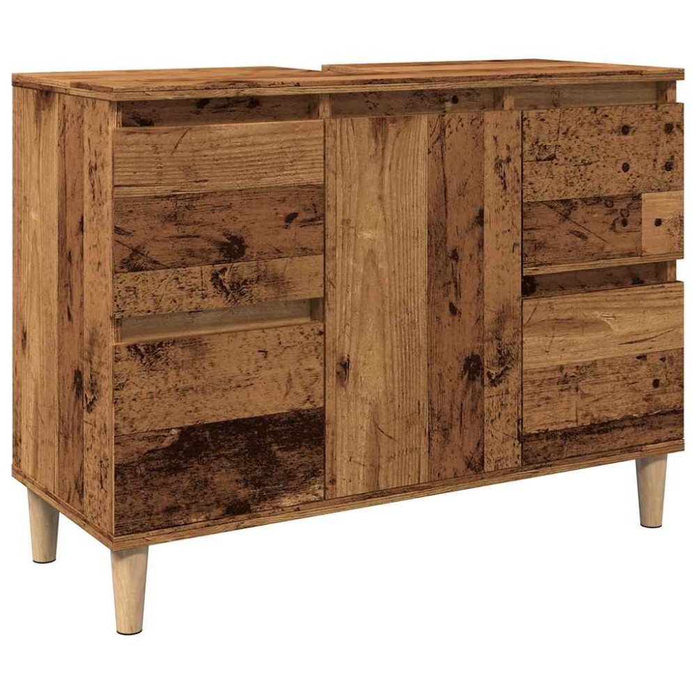 vidaXL Dulap de chiuvetă, lemn vechi, 80x33x60 cm, lemn prelucrat